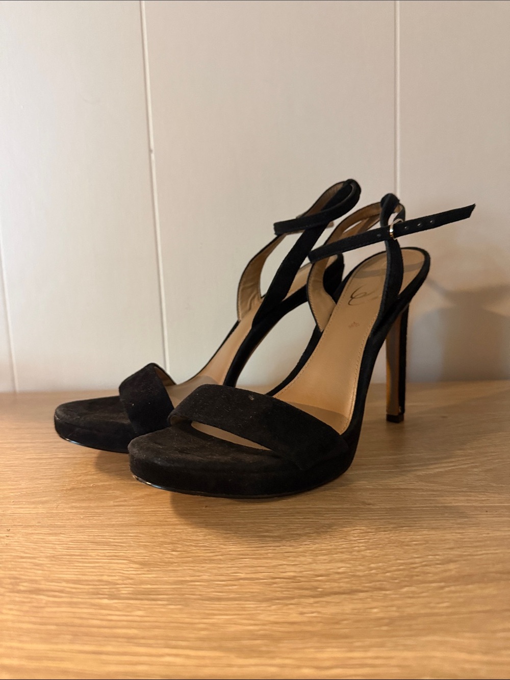 Sam Edelman Jade Black Suede Strappy Heels